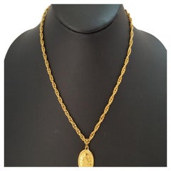 Chanel Vintage Gold-Tone Metal 31 Rue Cambon on Long Double Link Chain Necklace