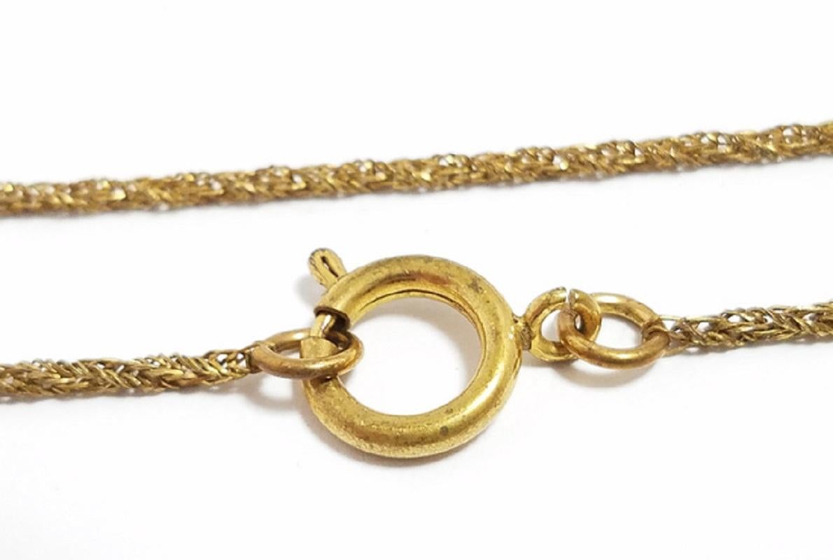 Women's Chanel Vintage Gold-tone Metal CC Coco Mark Coin Top Pendant Necklace