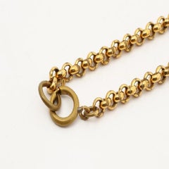 Chanel Vintage Gold-Tone Metal CC Spring Flower Long Necklace