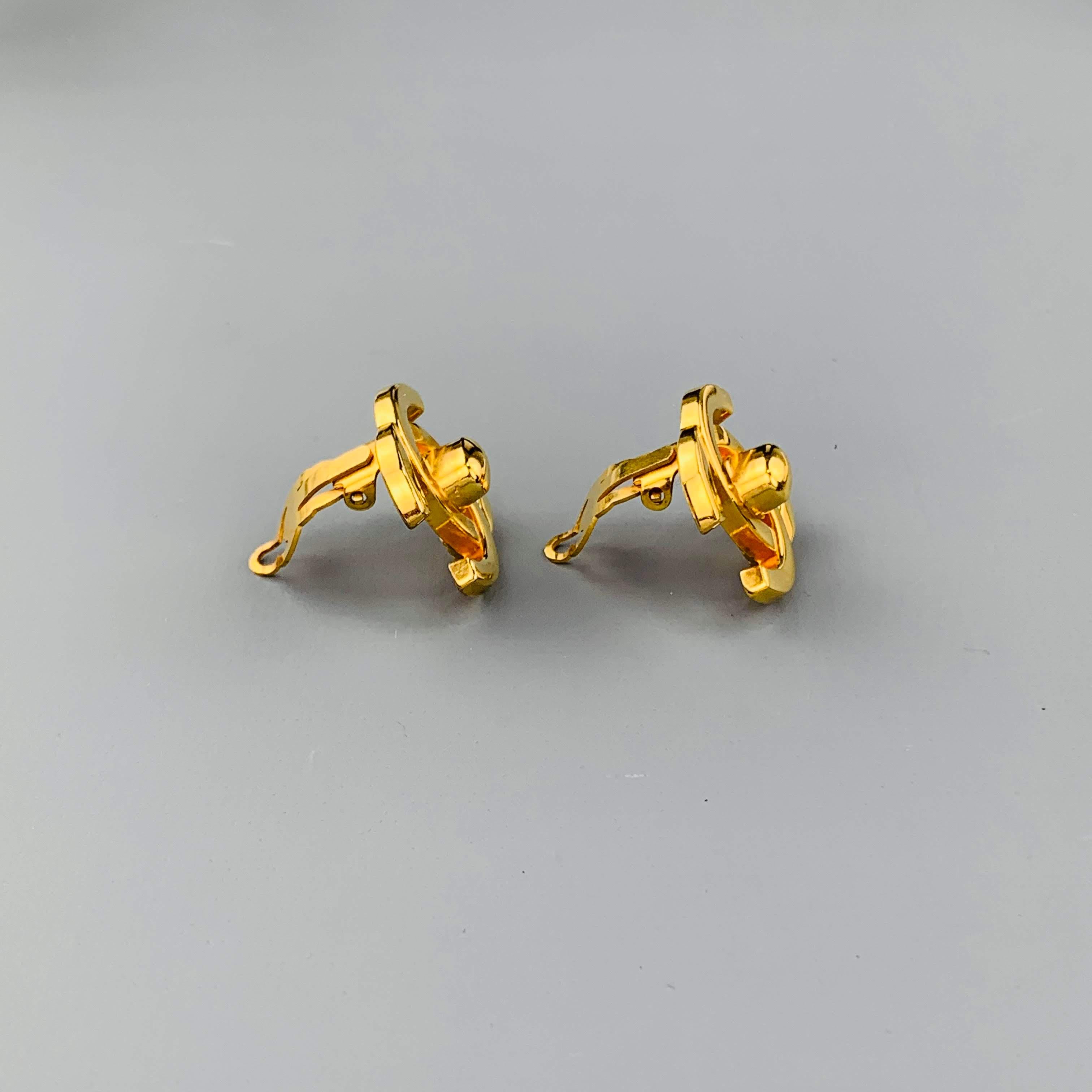 vintage chanel turnlock earrings