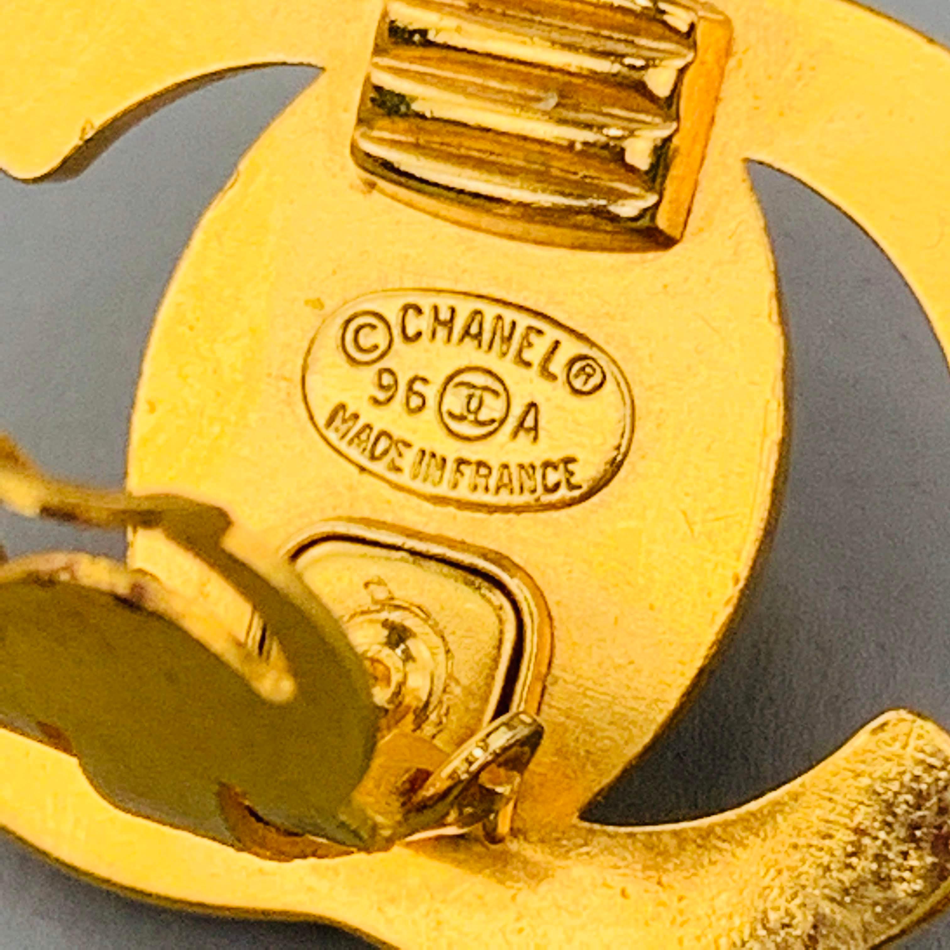 chanel turn lock earrings