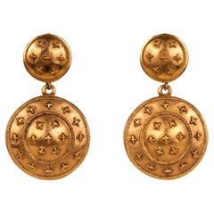 Chanel Vintage Gold-Tone Star Clip Earrings, France, 1990s
