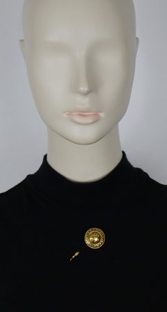 CHANEL Vintage Gold Tone Stars & Logo Lapel Pin