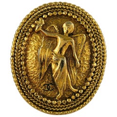 Chanel Vintage Gold Toned Angel Brooch