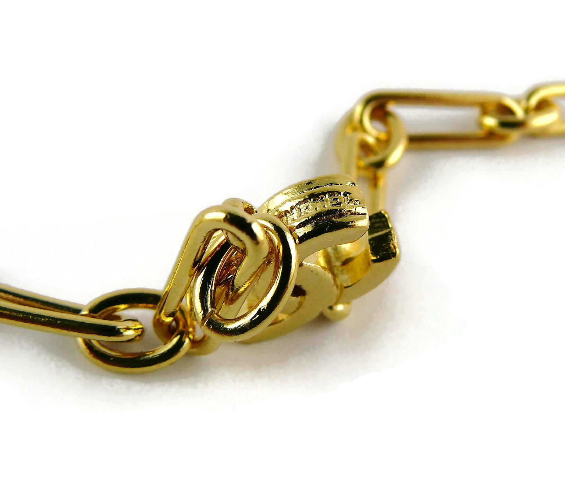 Chanel Vintage Gold getönte CC Logos Kette Halskette im Angebot 6