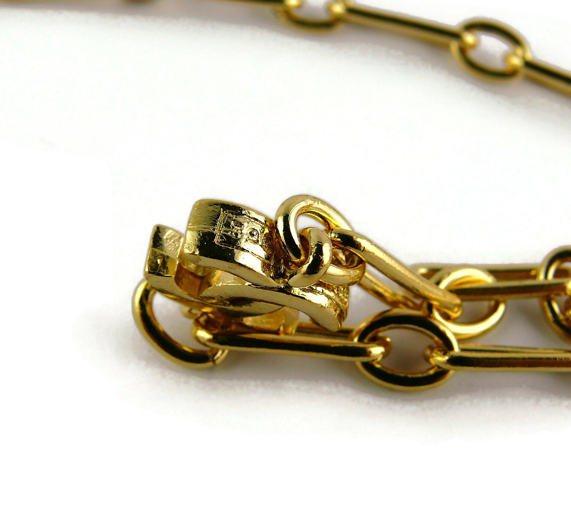 Chanel Vintage Gold Toned CC Logos Chain Necklace For Sale 4