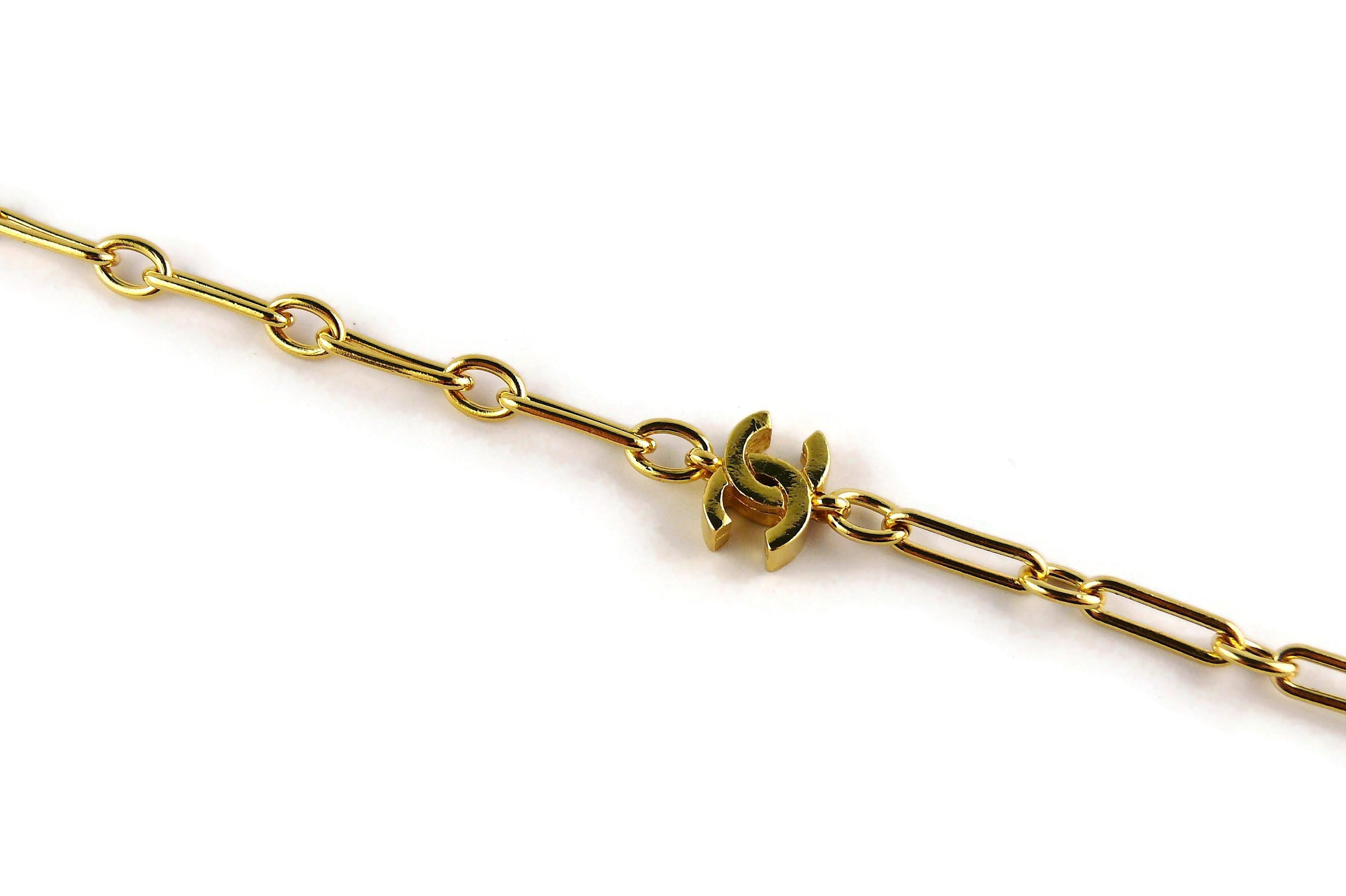 Chanel Vintage Gold getönte CC Logos Kette Halskette im Angebot 3