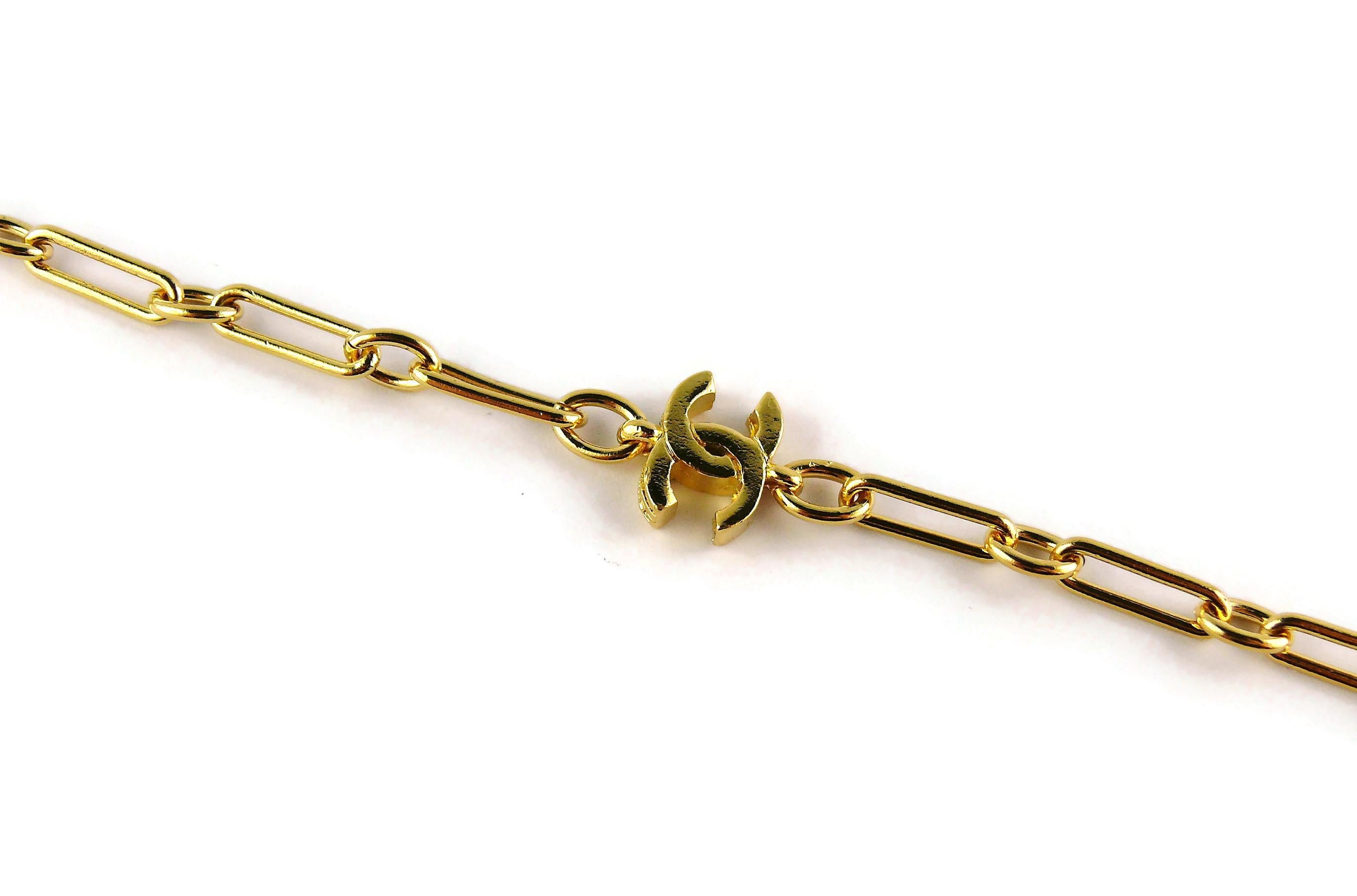 Chanel Vintage Gold getönte CC Logos Kette Halskette im Angebot 4