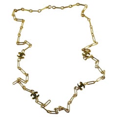 Chanel Vintage Collar de cadena con logotipos CC en tono dorado