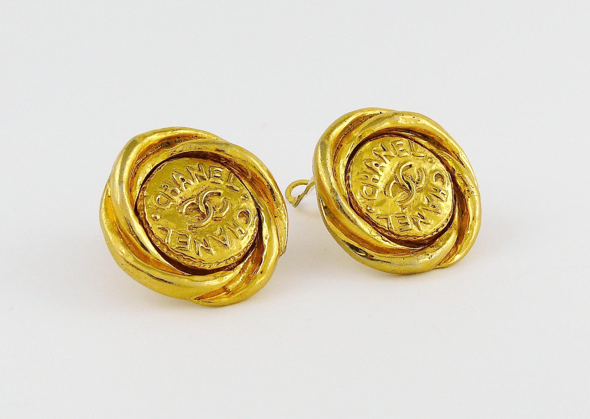 chanel coin earrings