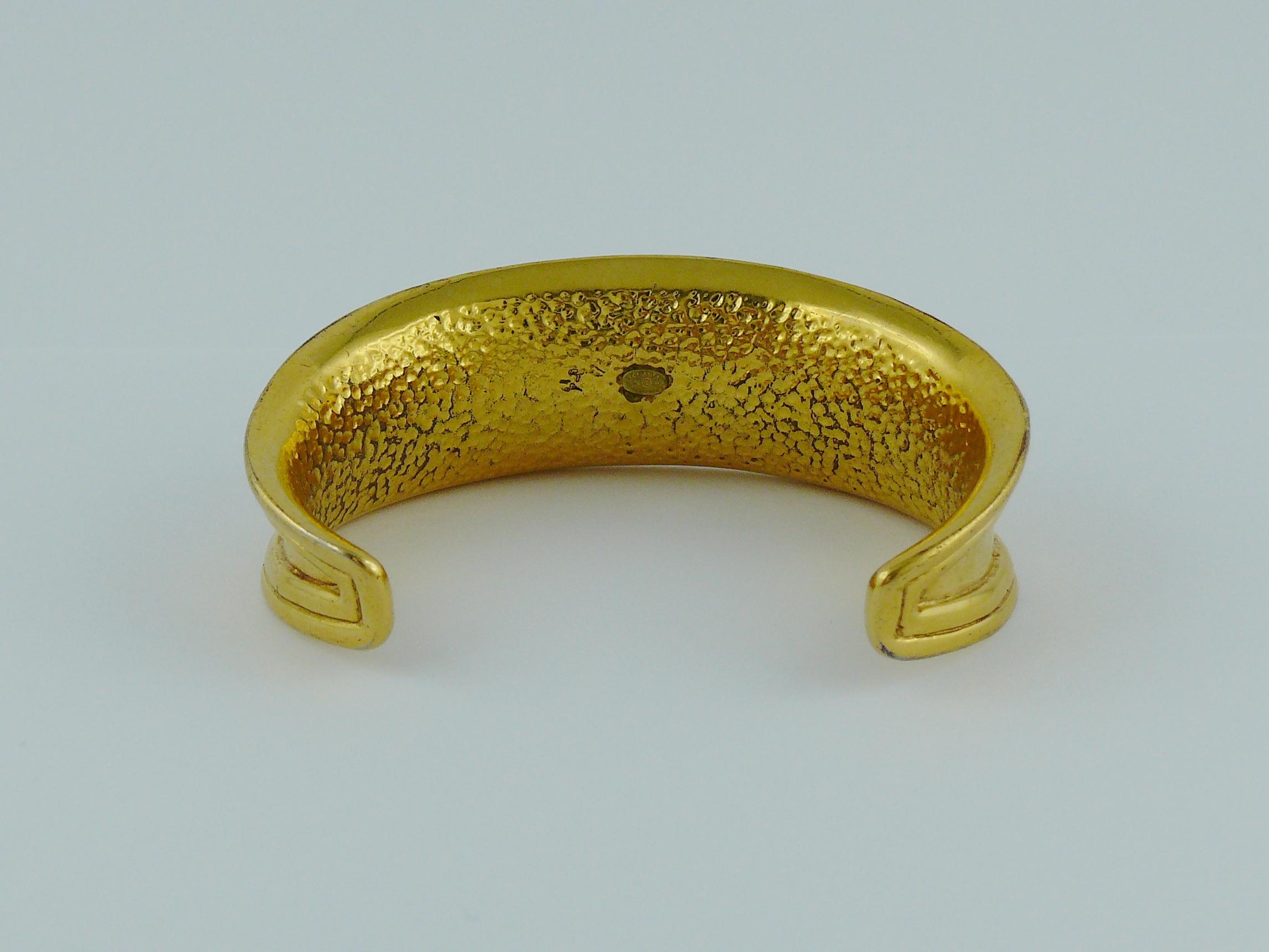 Chanel Vintage Gold Toned Cuff Bracelet 1996 4