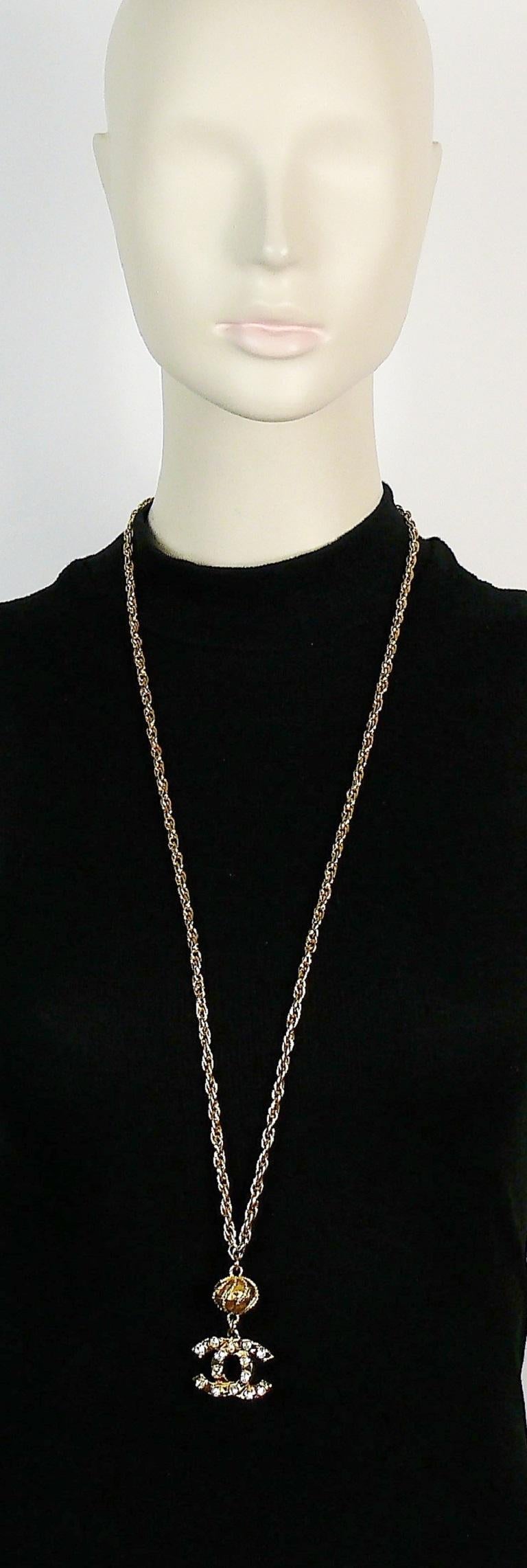 Chanel CC Beaded Sautoir Long Chain Necklace Orange Gold Metal – Madison  Avenue Couture