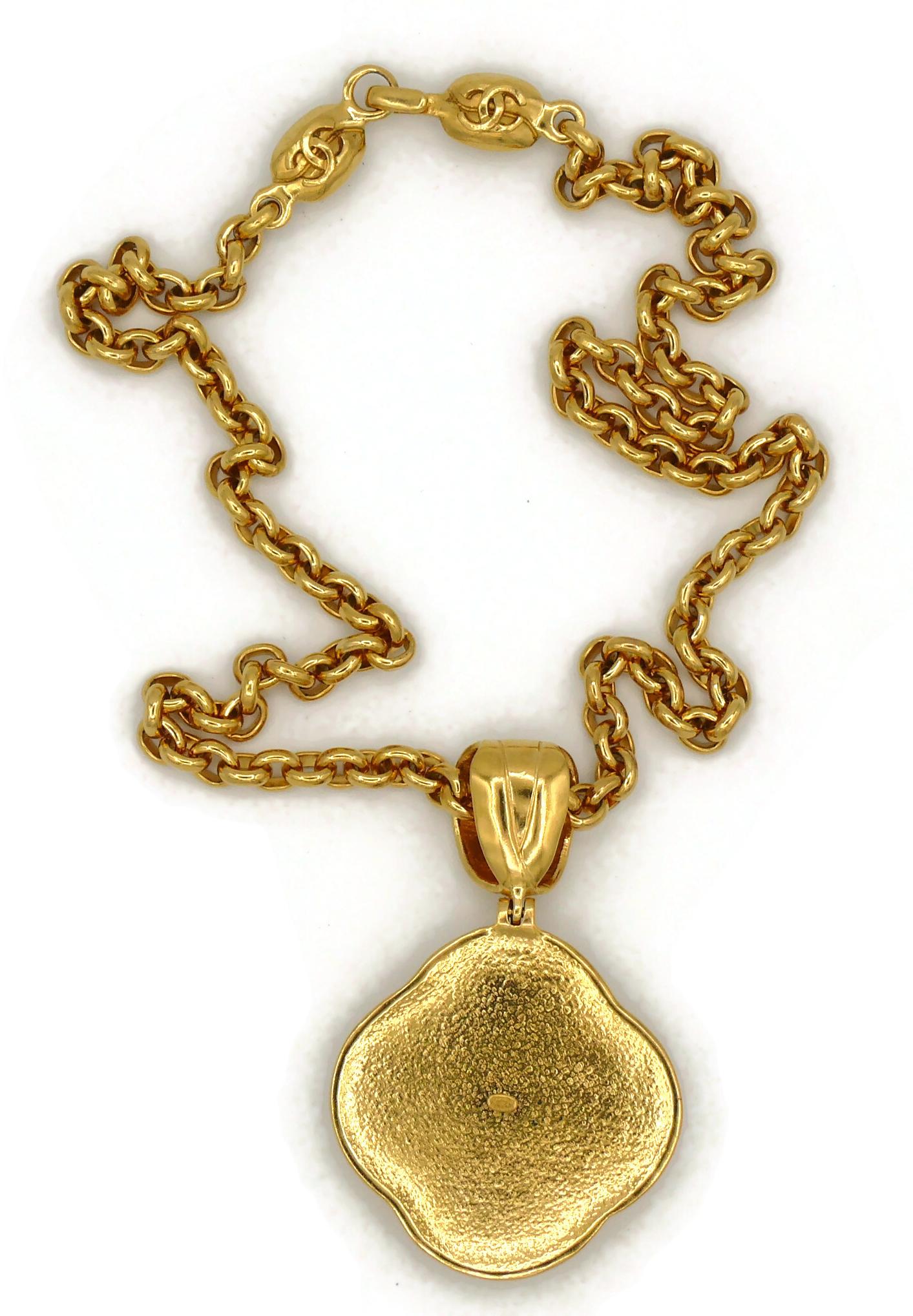 Chanel Vintage Gold Toned Logo Pendant Necklace, 1997 For Sale 5