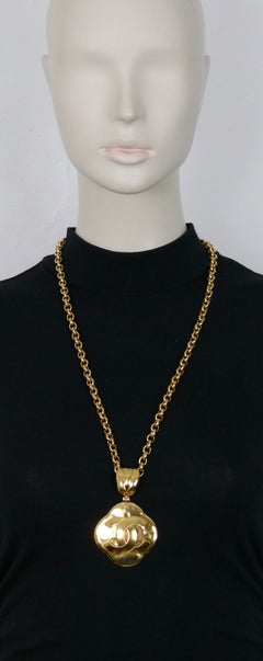 Chanel Vintage Gold Toned Logo Pendant Necklace, 1997