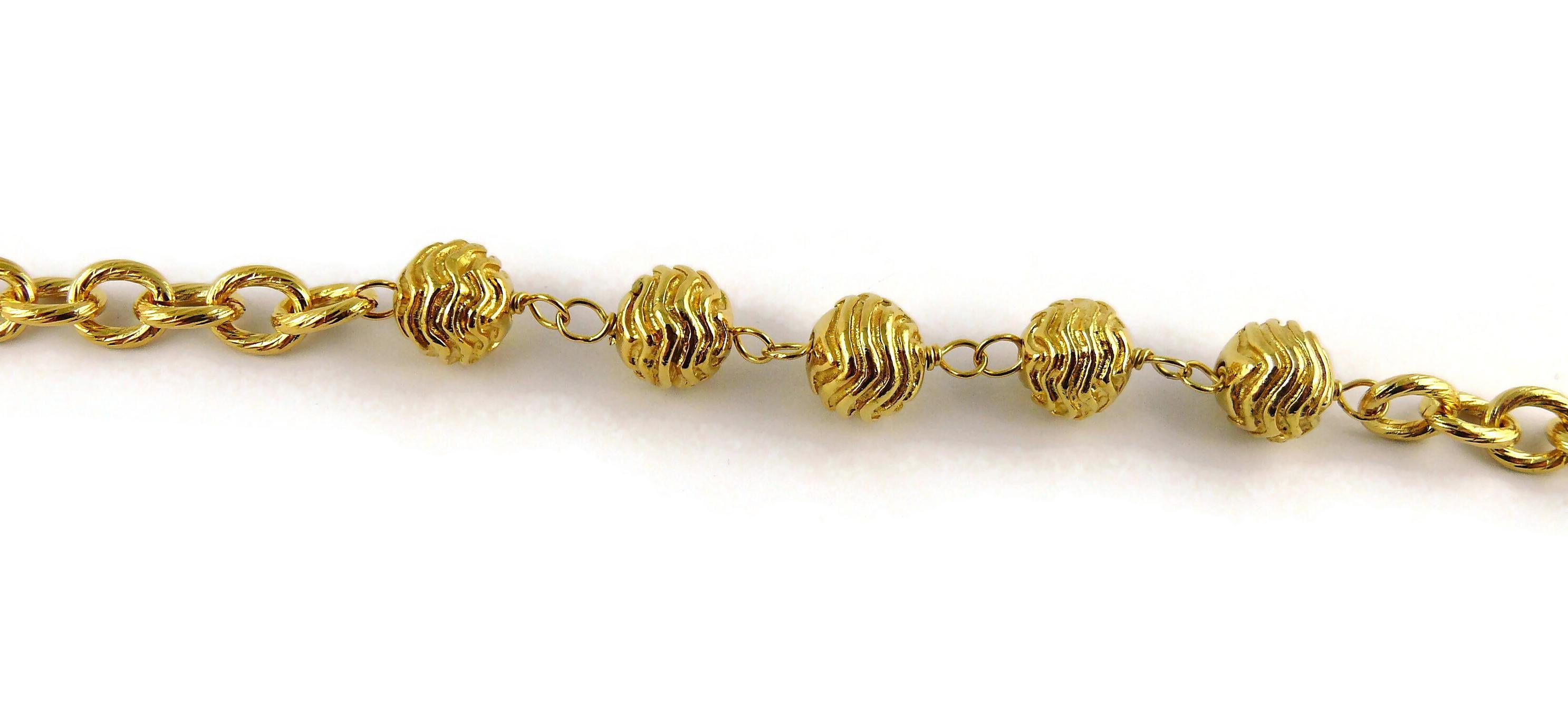 Chanel Vintage Gold Toned Logo Pendant Necklace For Sale 7