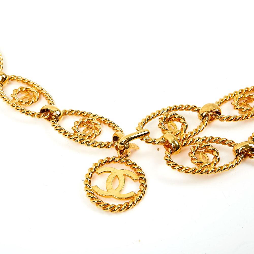 Women's Chanel Vintage Golden Chain Belt with CC symbol