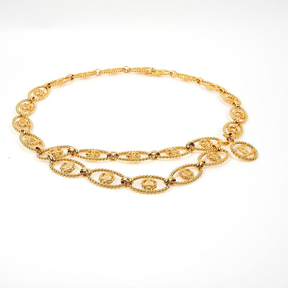 Chanel Vintage Golden Chain Belt with CC symbol 1