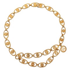 Chanel Vintage Golden Chain Belt with CC symbol