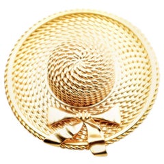 CHANEL Vintage Golden Hat Brooch CHANEL Vintage Golden Hat Brooch