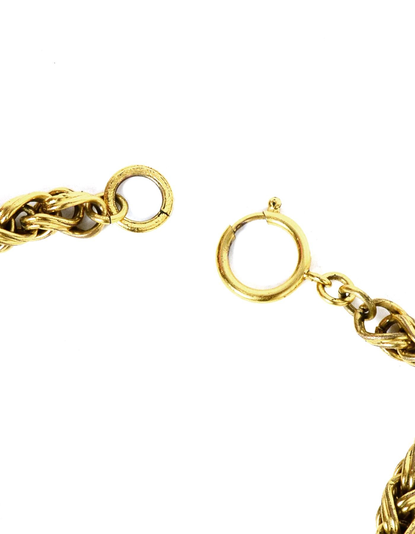 Women's Chanel 1990s Vintage Goldtone Chainlink Necklace with CC Cross Pendant 