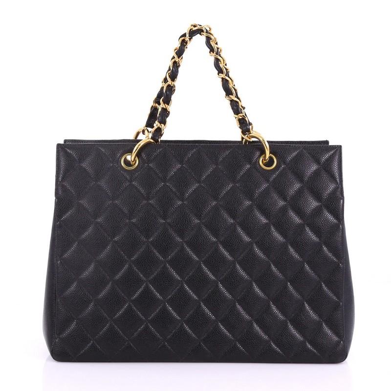 Chanel Vintage Grand Shopping Tote Quilted Caviar In Excellent Condition In NY, NY
