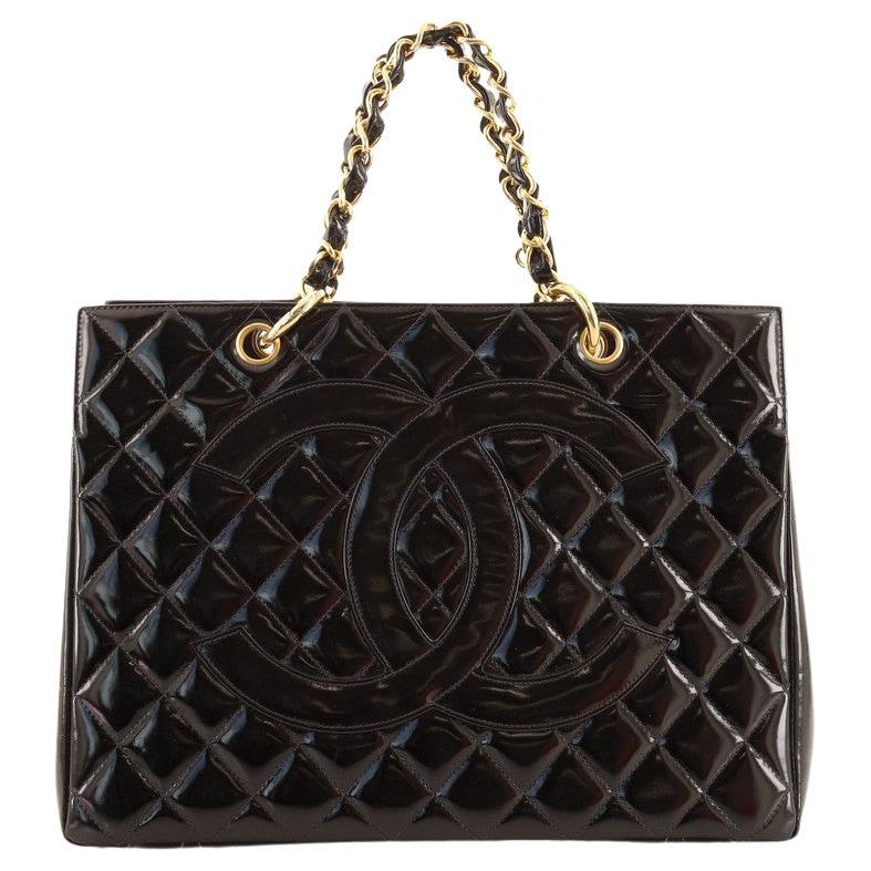 Chanel Vintage Grand Shopping Tote Quilted Patent