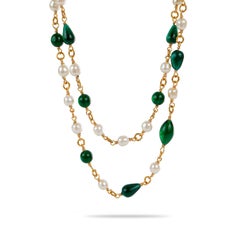 Collana Chanel Vintage Greene & Greene e Perle Sautoir