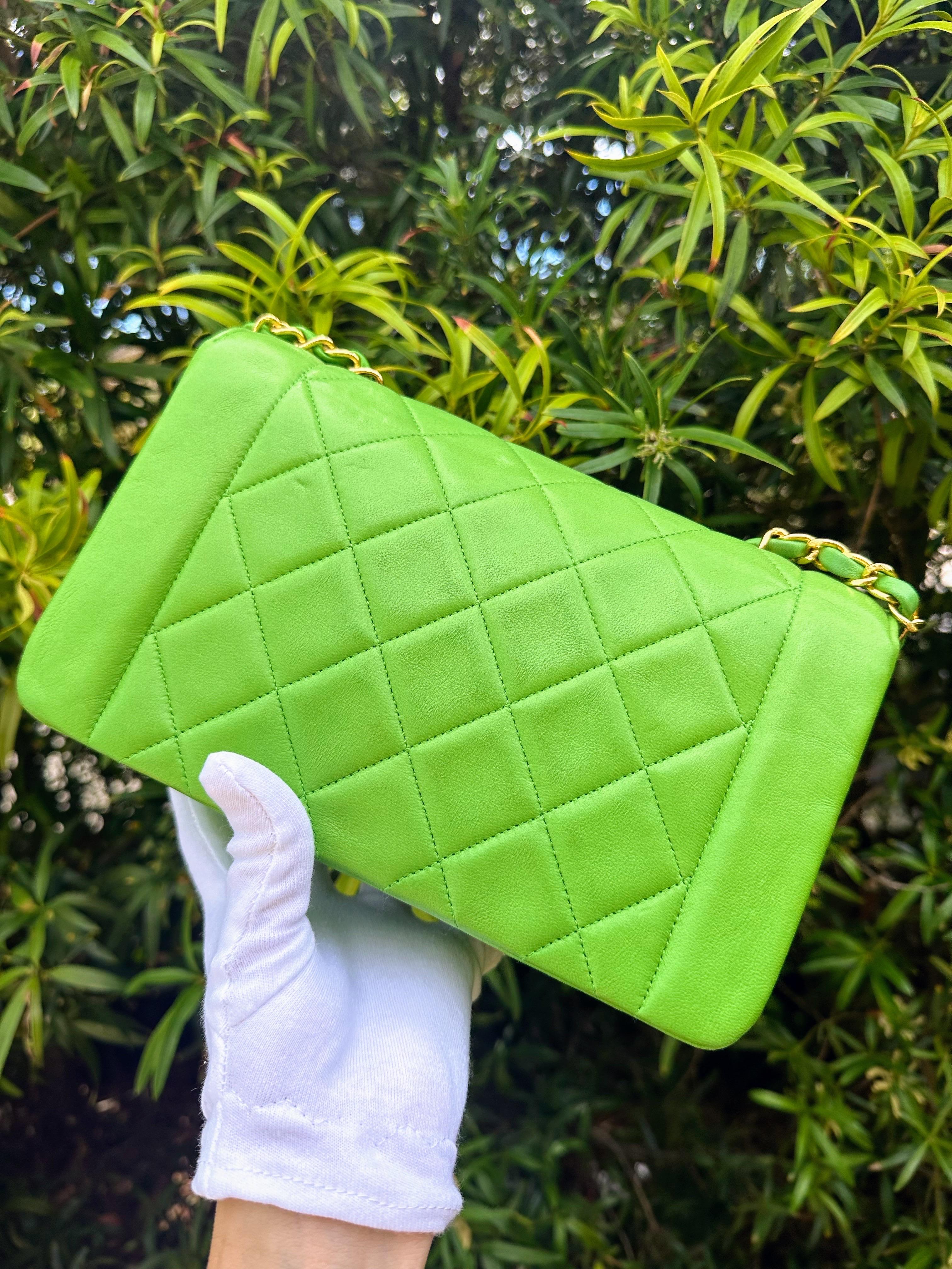 Chanel Vintage Green Small Diana Flap Bag 6