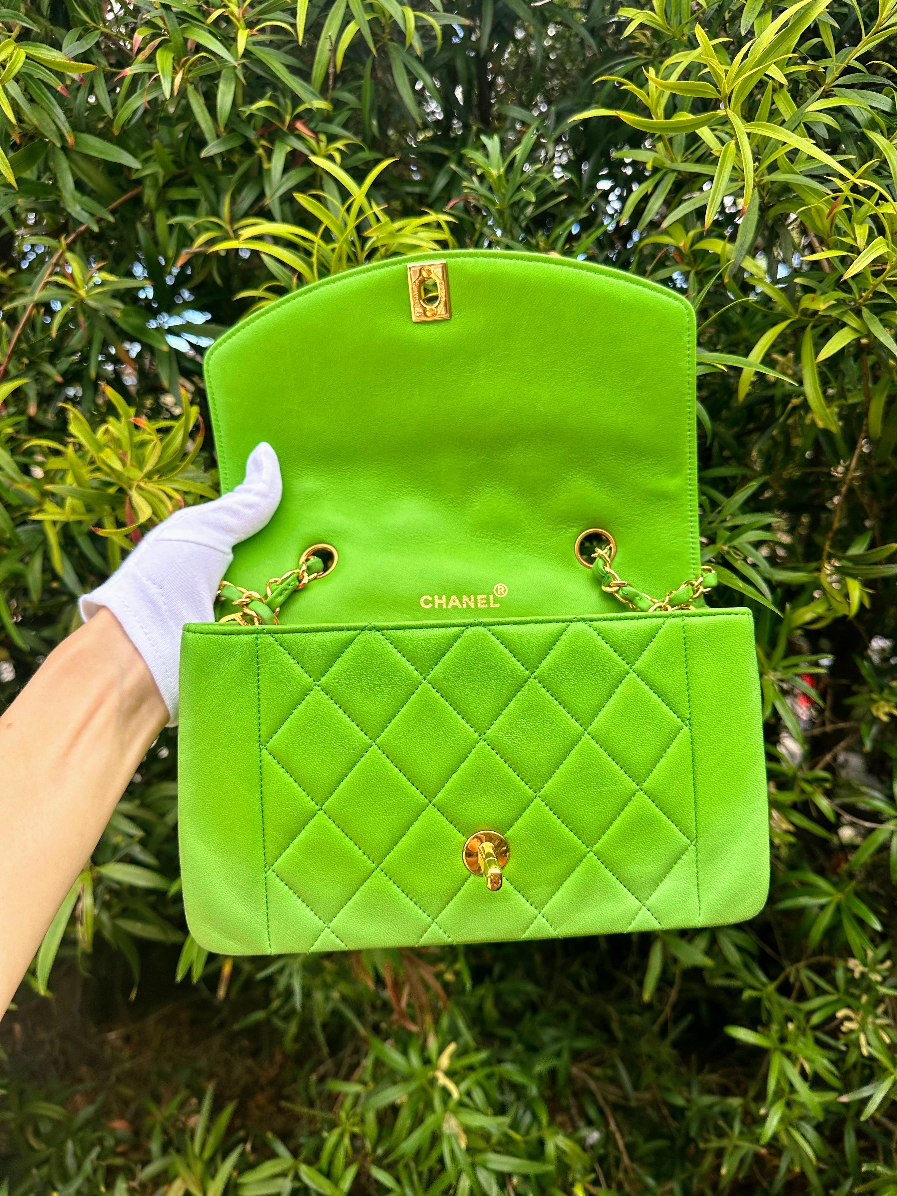 Chanel Vintage Green Small Diana Flap Bag 15