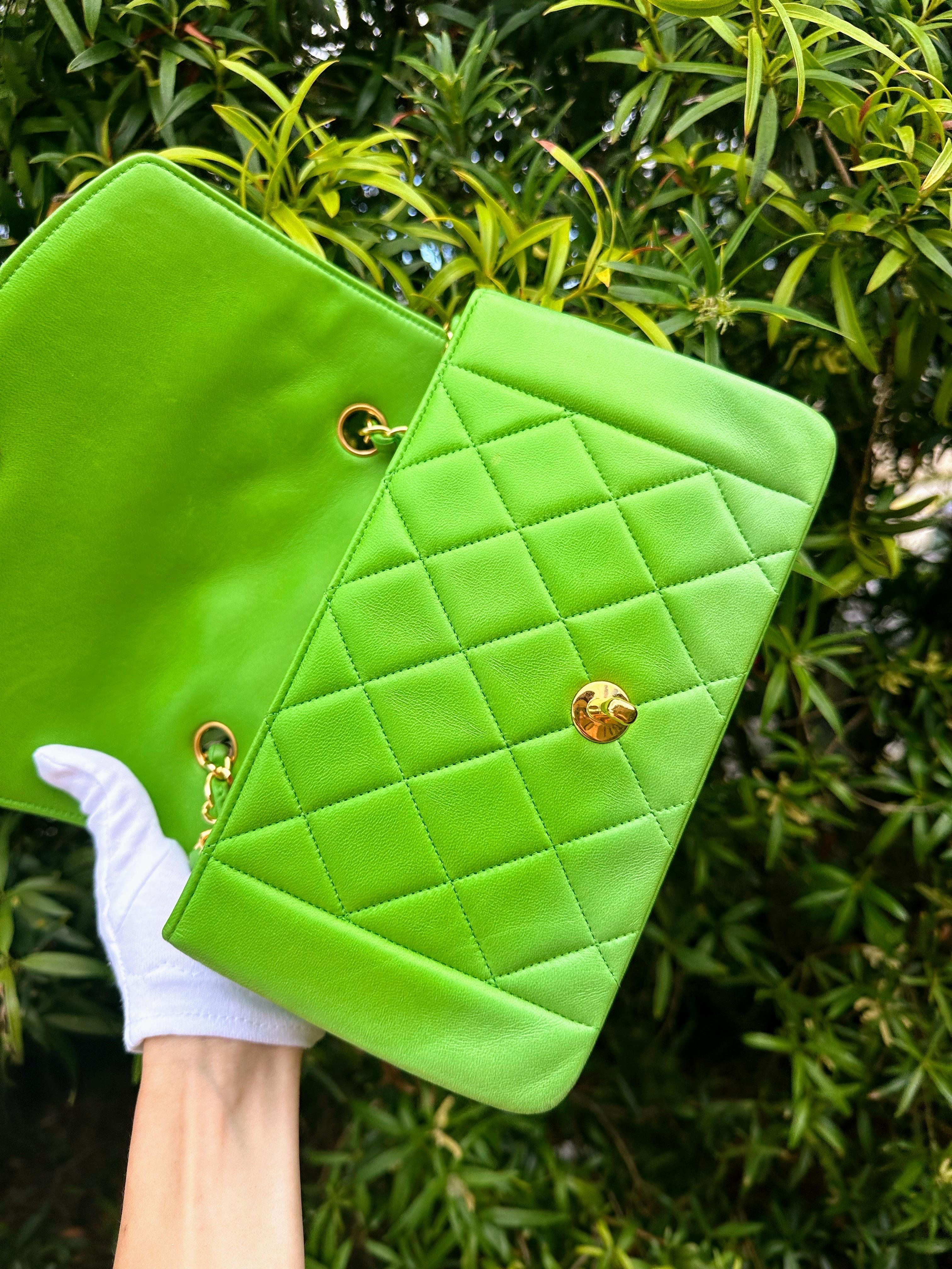 Chanel Vintage Green Small Diana Flap Bag 16
