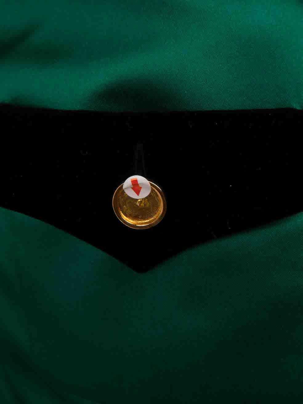 Blazer vintage Chanel avec poches détaillées en velours vert, taille XXL Pour femmes en vente