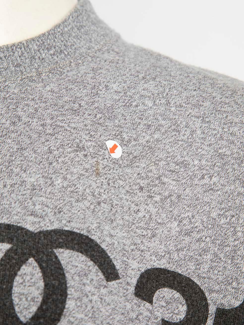 Chanel Vintage Grey Chanel Logo Sweatshirt Size L For Sale 5