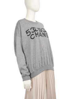 Chanel Vintage Grey Chanel Logo Sweatshirt Size L