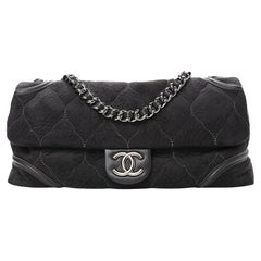 Chanel Rare Small Denim Braid Classic Flap Shoulder Bag For Sale at 1stDibs