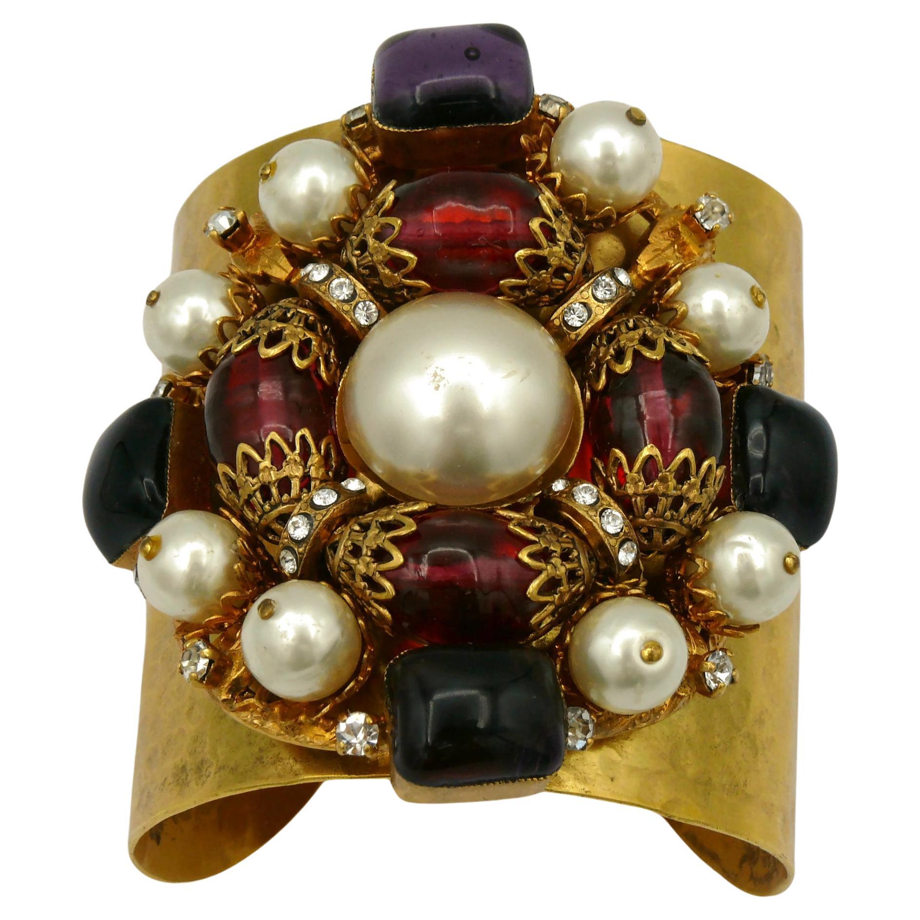 CHANEL Vintage Gripoix Cuff Bracelet