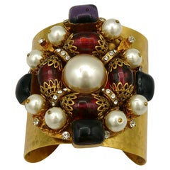 CHANEL Vintage Gripoix Cuff Bracelet