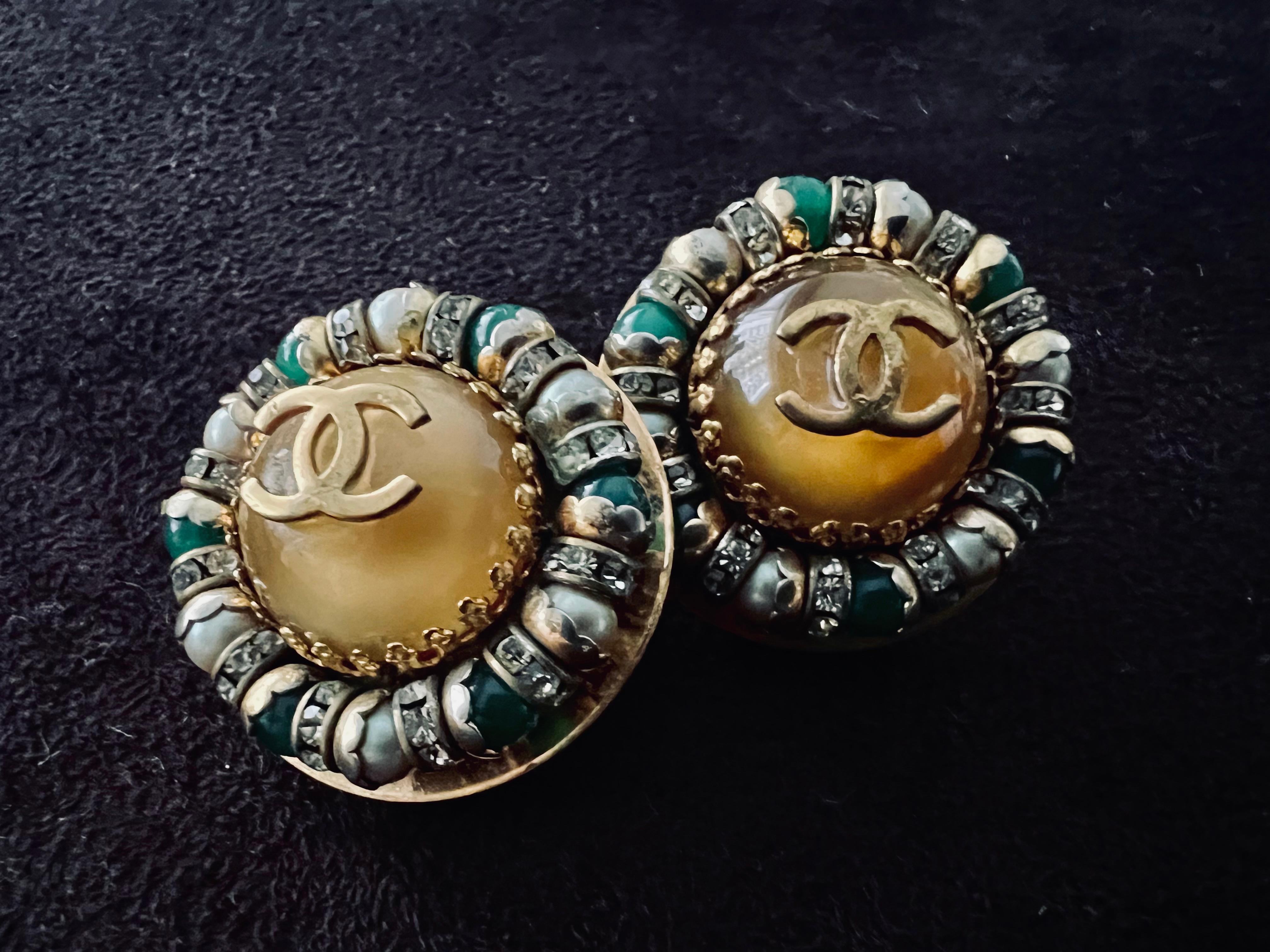 Chanel vintage Gripoix / Goosens earrings For Sale 4