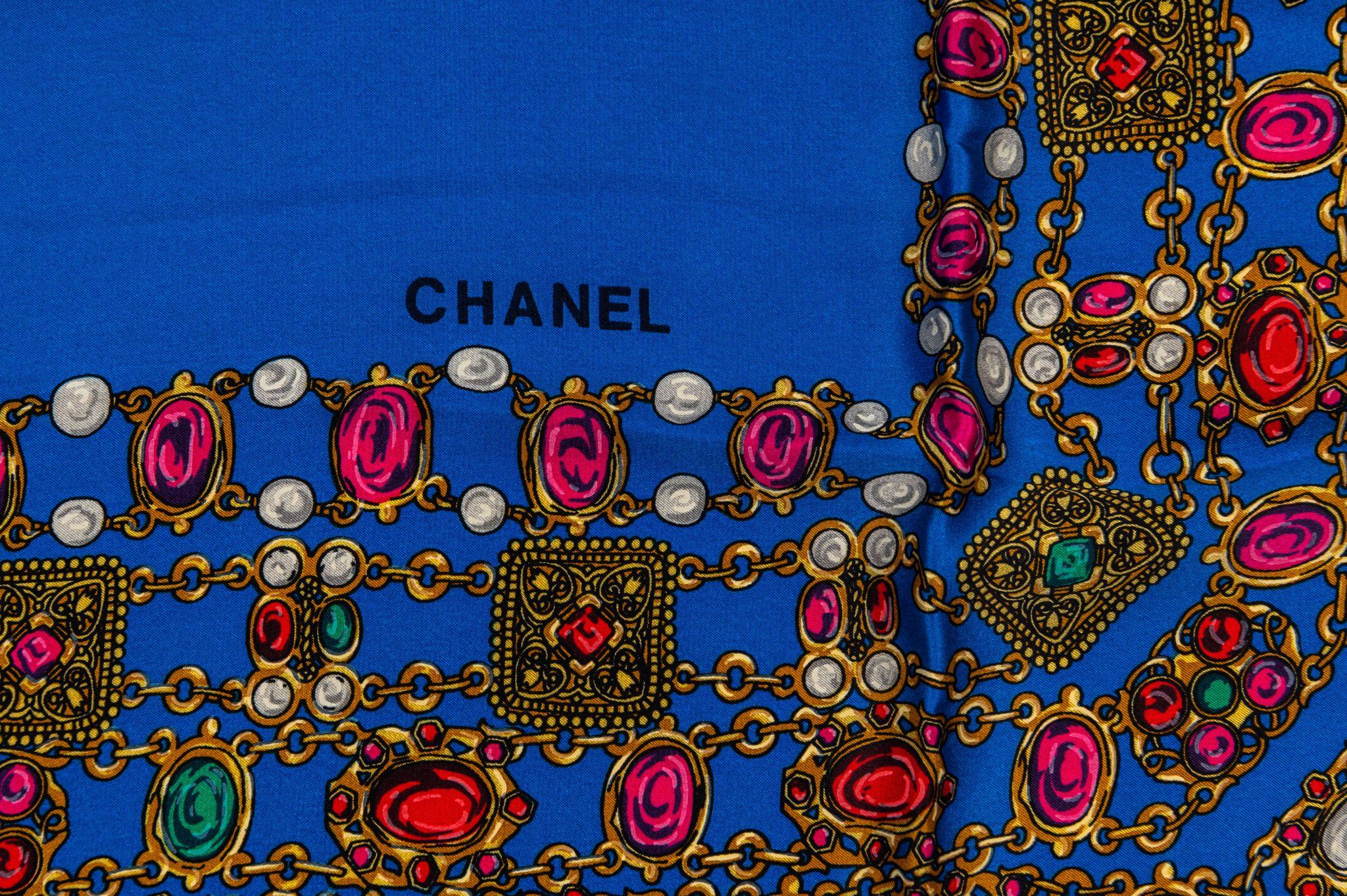 Purple Chanel Vintage Gripoix Jewelry Scarf For Sale