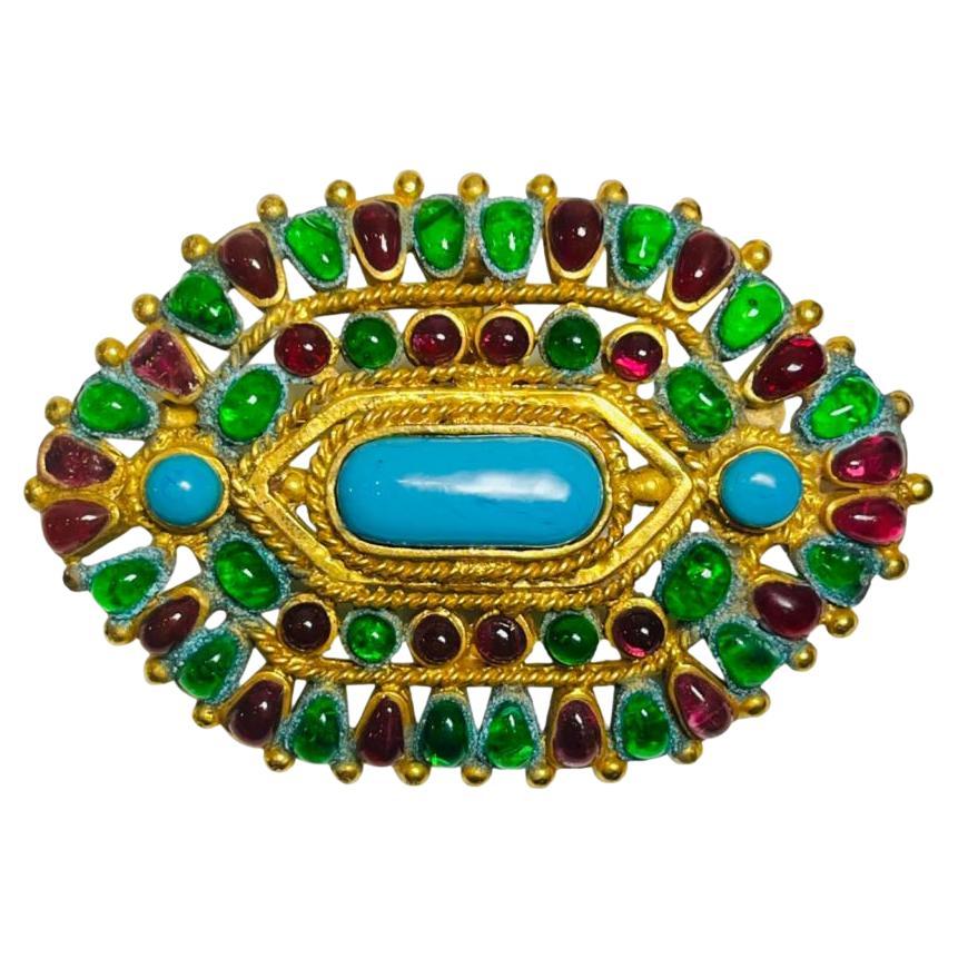 Chanel Vintage Gripoix Mughal Brooch