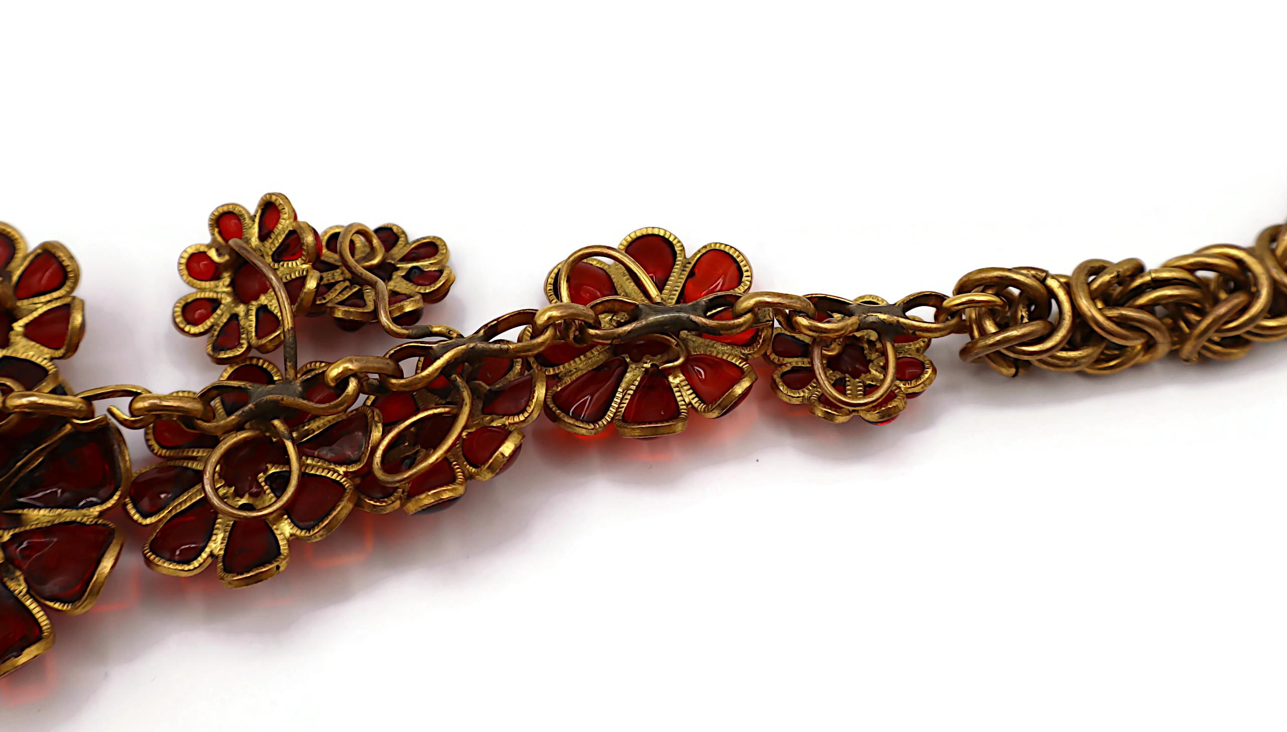 CHANEL Vintage GRIPOIX Poured Glass Floral Necklace For Sale 13