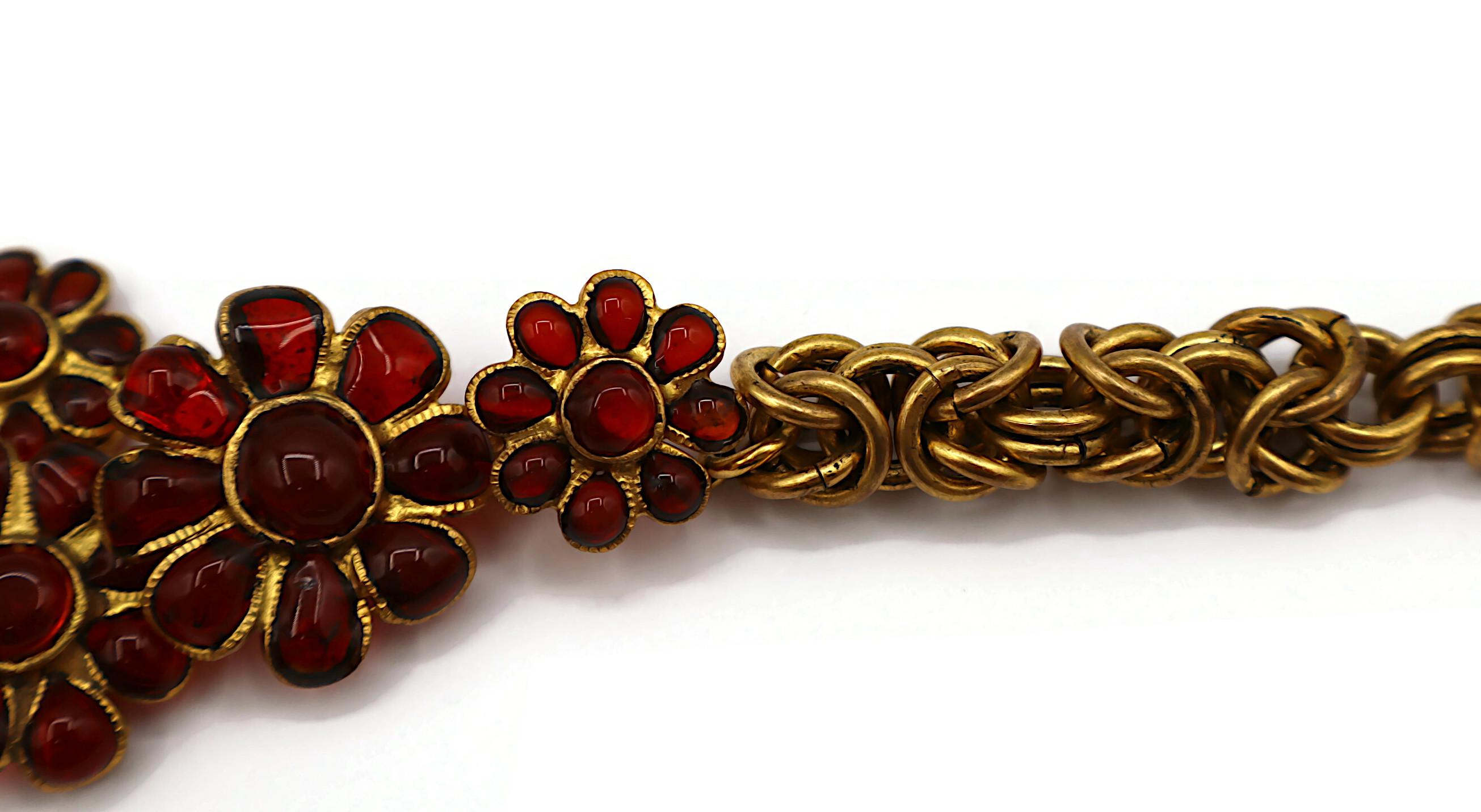 CHANEL Vintage GRIPOIX Poured Glass Floral Necklace For Sale 3