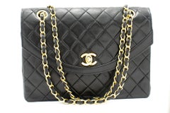 CHANEL Vintage Half Moon Chain Shoulder Bag Single Flap Quilted
