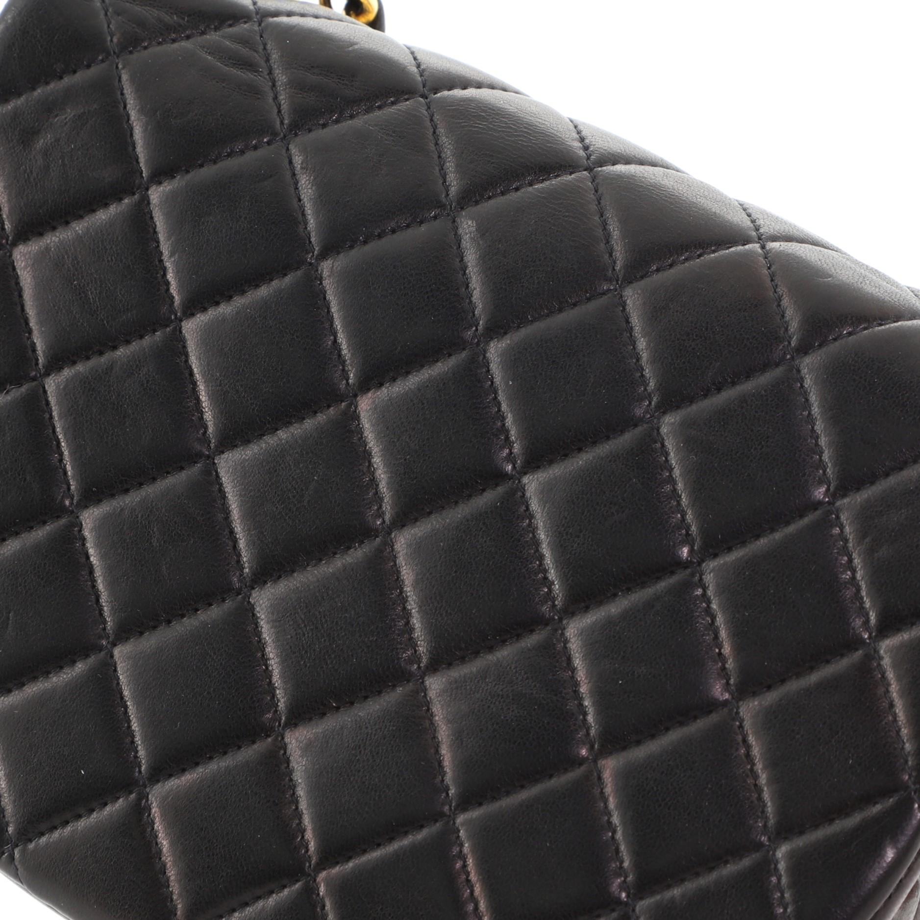 Chanel Vintage Half Moon Two Tone Chain Flap Quilted Lambskin Mini 4