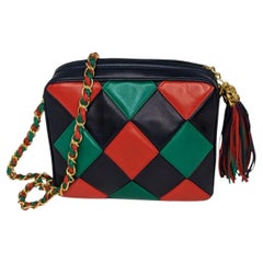 Chanel Vintage Harlequin Tassel Camera Shoulder Bag