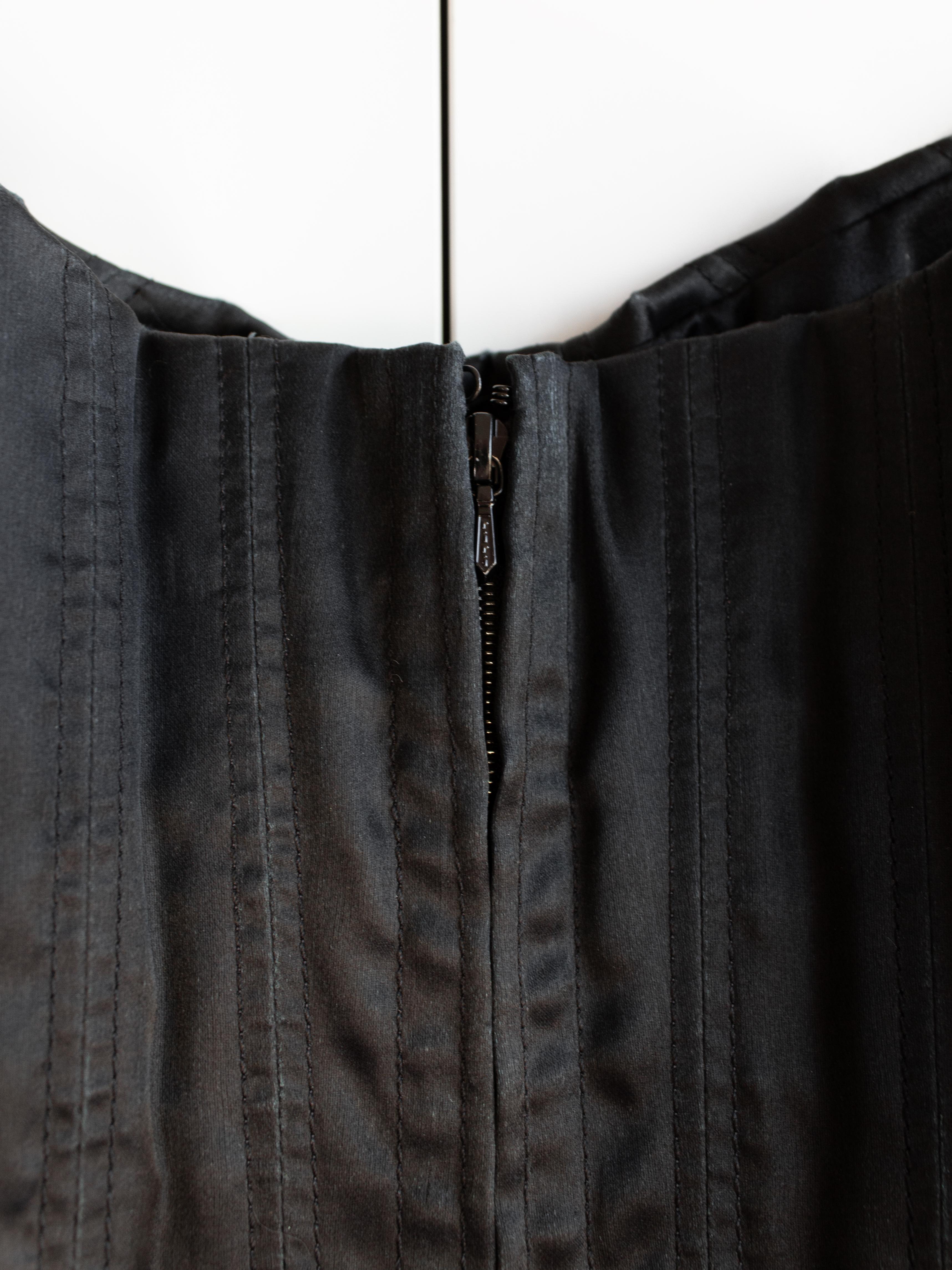 Chanel Vintage Haute Couture Fall/Winter 1992 Black Satin Corset Gown Dress For Sale 9