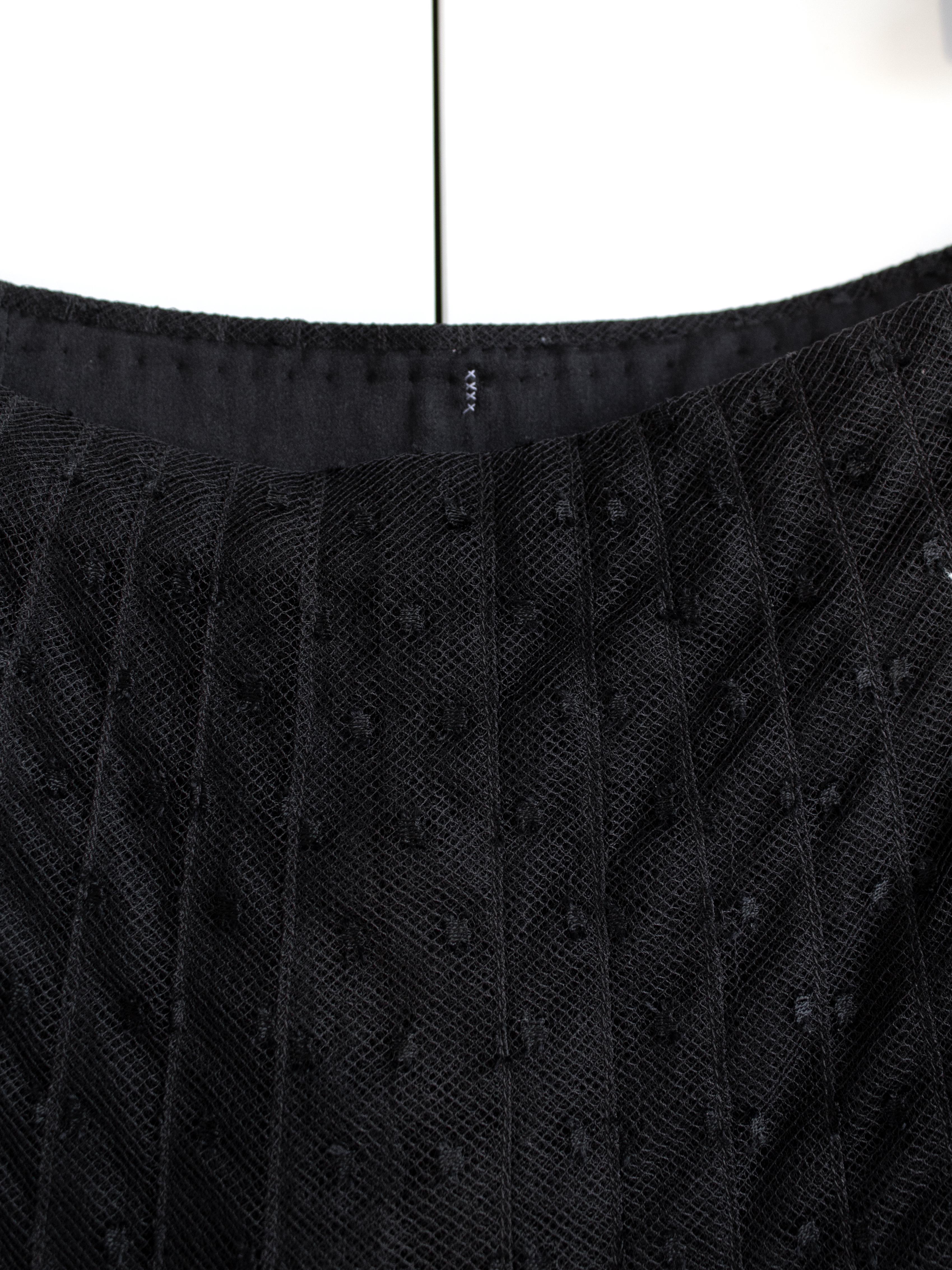 Chanel Vintage Haute Couture Fall/Winter 2003 Black Swiss Dot Tulle Skirt For Sale 10