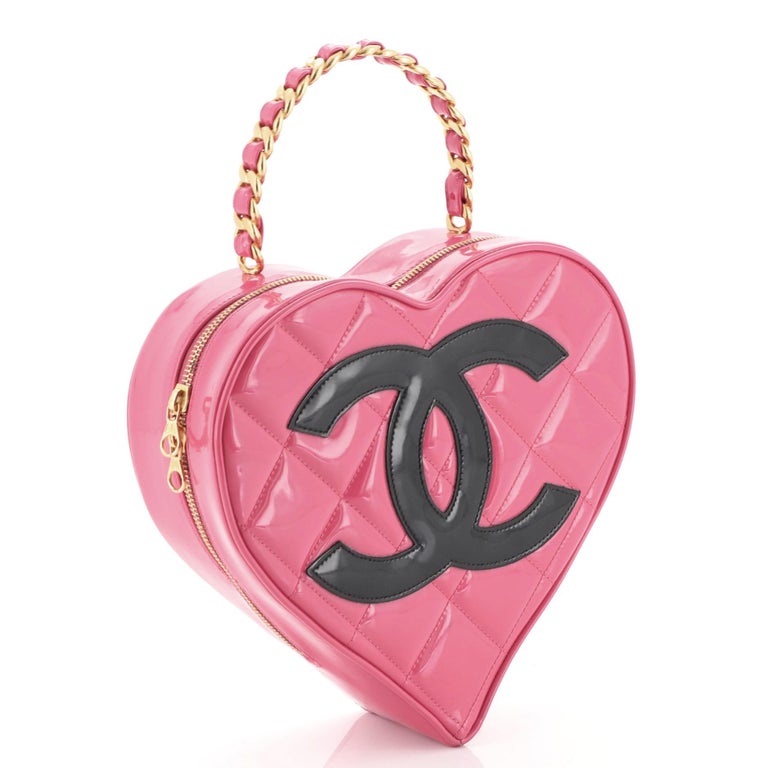 Chanel Vintage Heart Handle Bag Quilted Patent at 1stDibs | chanel vintage  heart bag, vintage chanel heart bag, chanel pink heart bag