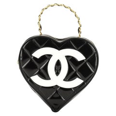 Chanel Vintage Heart Handle Bag Quilted Patent 