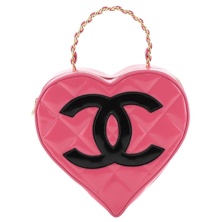 Chanel Vintage Heart Handle Bag Quilted Patent