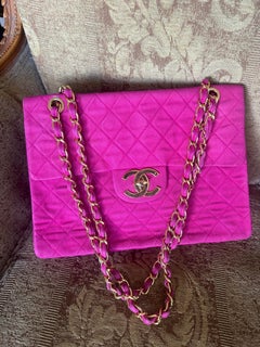 Chanel Vintage Hot Pink Denim Maxi